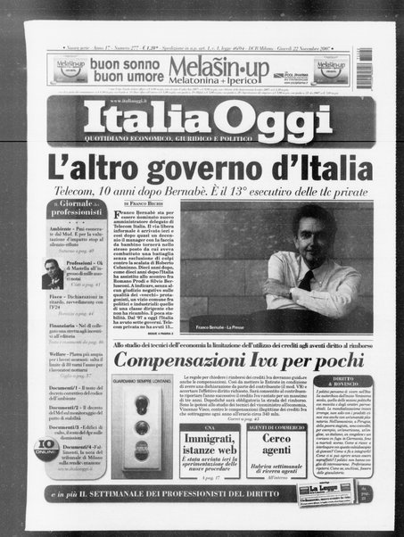 Italia oggi : quotidiano di economia finanza e politica